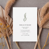Minimal Botanical Greenery Wedding Invitation Einladung