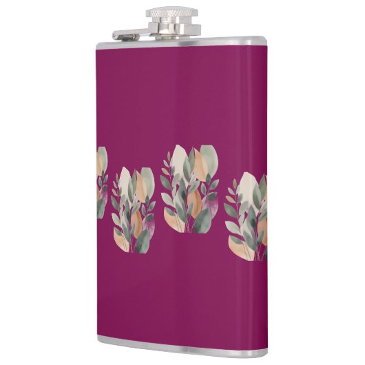 Minimal Botanical Leaf Pattern Flachmann (Links)