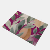 Minimal Botanical Leaf Pattern Fußmatte (Schrägansicht)