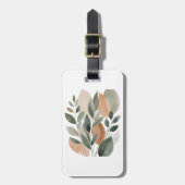 Minimal Botanical Leaf Pattern Gepäckanhänger (Vorderseite vertikal)