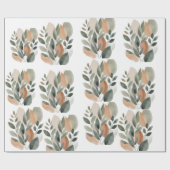 Minimal Botanical Leaf Pattern Geschenkpapier (Flach)