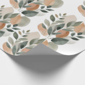 Minimal Botanical Leaf Pattern Geschenkpapier (Ecke)
