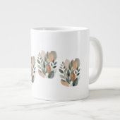 Minimal Botanical Leaf Pattern  Jumbo-Tasse (Vorderseite Rechts)