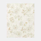 Minimal Botanical Line Art Pattern (1) Fleecedecke (Vorderseite)