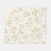 Minimal Botanical Line Art Pattern (1) Fleecedecke (Vorderseite (Horizontal))