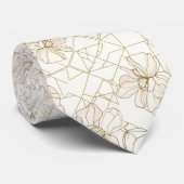 Minimal Botanical Line Art Pattern (1) Krawatte (Gerollt)