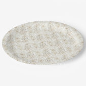 Minimal Botanical Line Art Pattern (1) Pappteller (Schrägansicht)