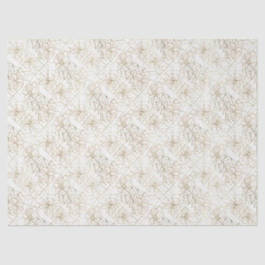 Minimal Botanical Line Art Pattern (1) Seidenpapier (Vorderseite)