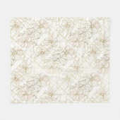 Minimal Botanical Line Art Pattern (2) Fleecedecke (Vorderseite (Horizontal))