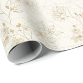 Minimal Botanical Line Art Pattern (2) Geschenkpapier (Rolleneckpunkt)