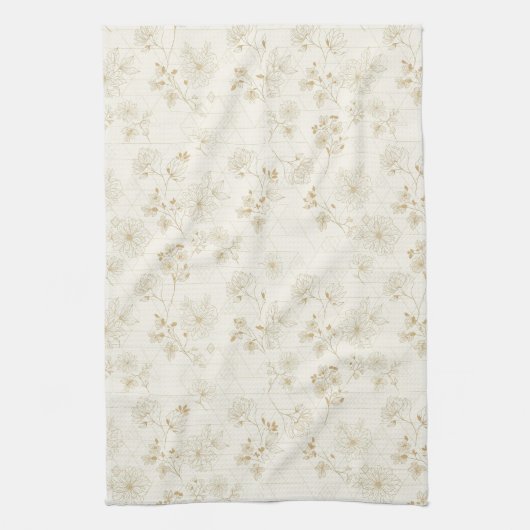 Minimal Botanical Line Art Pattern (2) Geschirrtuch (Vertikal)