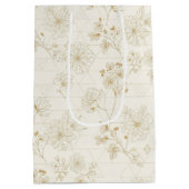 Minimal Botanical Line Art Pattern (2) Mittlere Geschenktüte (Rückseite)