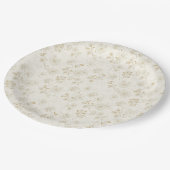 Minimal Botanical Line Art Pattern (2) Pappteller (Schrägansicht)