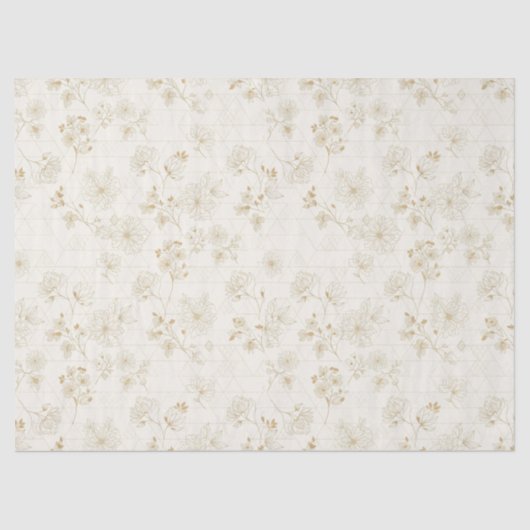 Minimal Botanical Line Art Pattern (2) Seidenpapier (Vorderseite)