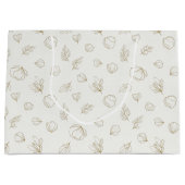 Minimal Botanical Line Art Pattern (3) Große Geschenktüte (Vorderseite)