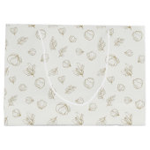 Minimal Botanical Line Art Pattern (3) Große Geschenktüte (Rückseite)