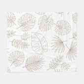Minimal Botanical Line Art Pattern (4) Fleecedecke (Vorderseite (Horizontal))