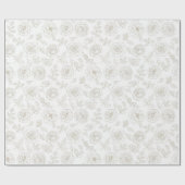 Minimal Botanical Line Art Pattern (4) Geschenkpapier (Flach)