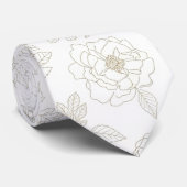 Minimal Botanical Line Art Pattern (4) Krawatte (Gerollt)