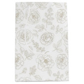 Minimal Botanical Line Art Pattern (4) Mittlere Geschenktüte (Vorderseite)