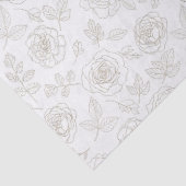 Minimal Botanical Line Art Pattern (4) Seidenpapier (Detail)