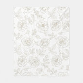 Minimal Botanical Line Art Pattern (5) Fleecedecke (Vorderseite)