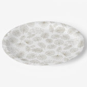 Minimal Botanical Line Art Pattern (5) Pappteller (Schrägansicht)