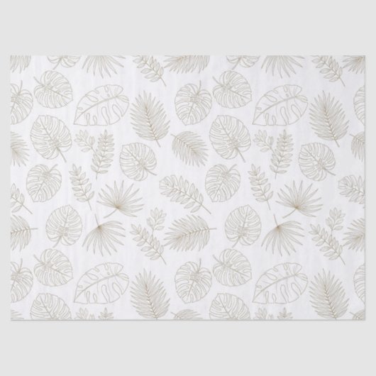 Minimal Botanical Line Art Pattern (5) Seidenpapier (Vorderseite)