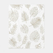 Minimal Botanical Line Art Pattern (6) Fleecedecke (Vorderseite)