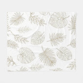 Minimal Botanical Line Art Pattern (6) Fleecedecke (Vorderseite (Horizontal))