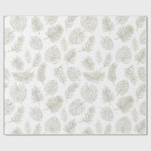 Minimal Botanical Line Art Pattern (6) Geschenkpapier (Flach)