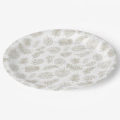 Minimal Botanical Line Art Pattern (6) Pappteller (Schrägansicht)