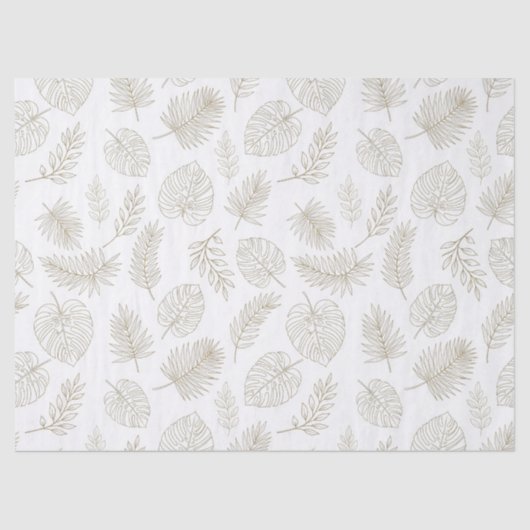 Minimal Botanical Line Art Pattern (6) Seidenpapier (Vorderseite)