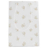 Minimal Botanical Line Art Pattern (7) Mittlere Geschenktüte (Vorderseite)