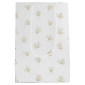 Minimal Botanical Line Art Pattern (7) Mittlere Geschenktüte (Rückseite)