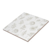 Minimal Botanical Line Art Pattern (8) Fliese (Seite)