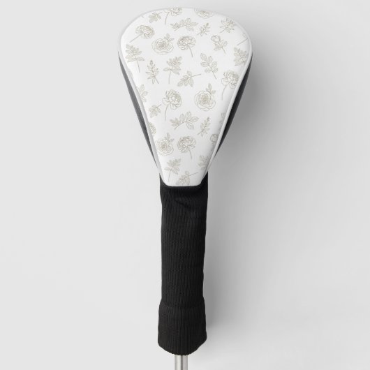 Minimal Botanical Line Art Pattern (8) Golf Headcover (Vorderseite)