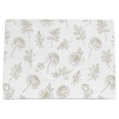 Minimal Botanical Line Art Pattern (8) Große Geschenktüte (Vorderseite)