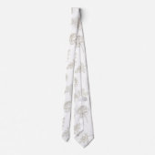Minimal Botanical Line Art Pattern (8) Krawatte (Rückseite)