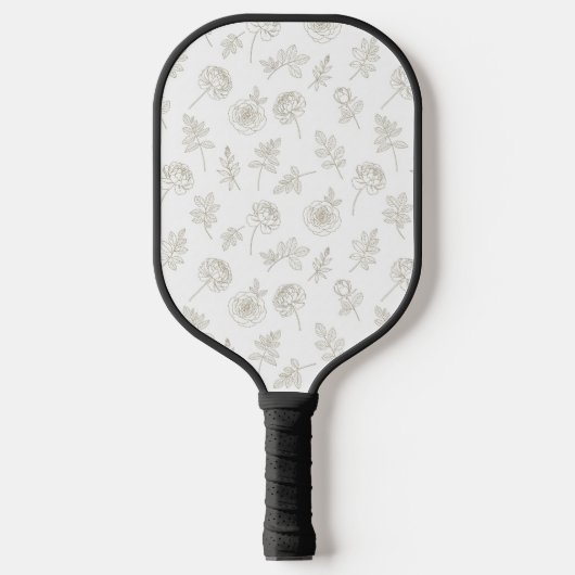 Minimal Botanical Line Art Pattern (8) Pickleball Schläger (Vorderseite)