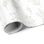 Minimal Botanical Line Art Pattern (9) Geschenkpapier (Rolleneckpunkt)