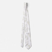 Minimal Botanical Line Art Pattern (9) Krawatte (Rückseite)