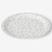 Minimal Botanical Line Art Pattern (9) Pappteller (Schrägansicht)