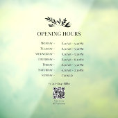 Minimal Botanical Logo Opening Hours QR Code Fensteraufkleber (Blatt 3)