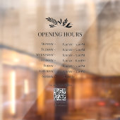 Minimal Botanical Logo Opening Hours QR Code Fensteraufkleber (Blatt 2)