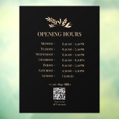 Minimal Botanical Logo Opening Hours QR Code Fensteraufkleber (Blatt 3)