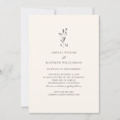 Minimal Botanical Script Modern Elegant Wedding Einladung (Vorderseite)