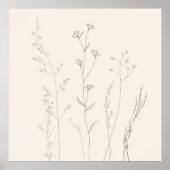 Minimal Botanical Wall Art – Soft Spring  Poster (Vorne)