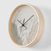 Minimal Botanical Wall Clock – Abstract Wildflower Uhr (Winkel)