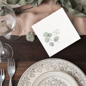 Minimal Botanical Wedding Drink Napkins Serviette